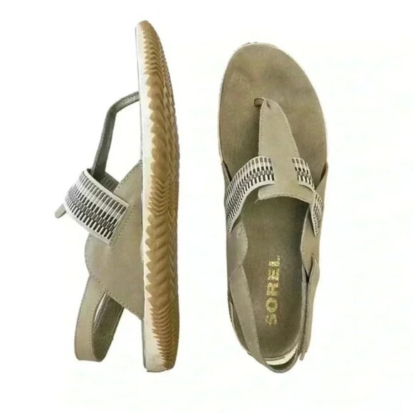 SOREL Out N About Plus Leather Walking Sandal Comfort Sporty Green Size 12 - Picture 9 of 16